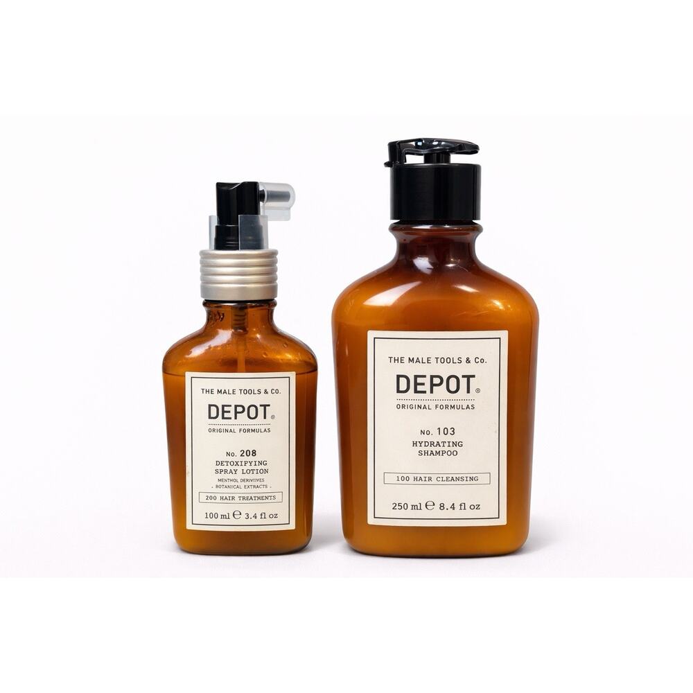 Depot No.103 Hydrating Shampoo 8.4oz + No.208 Detoxifying Spray Lotion 3.4oz Set